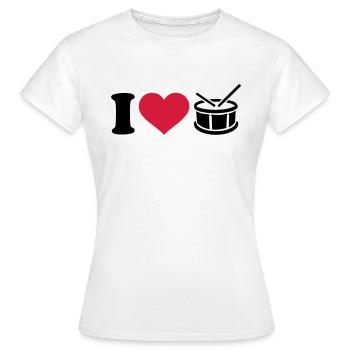 I love Tambour - T-shirt Femme - blanc - Devant - AI Model Female 172 dark (172cm)