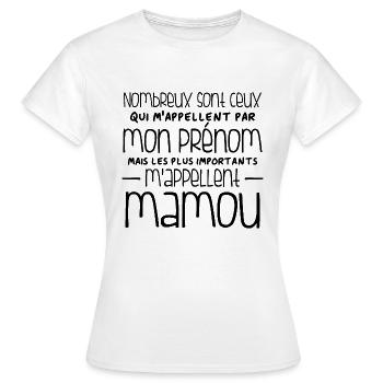 Humour mamou - T-shirt Femme - blanc - Devant - AI Model Female 172 dark (172cm)