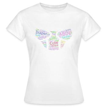Adult Baby Diaper Lover - Wordart - Frauen T-Shirt - Weiß - Vorne - AI Model Female 172 dark (172cm)