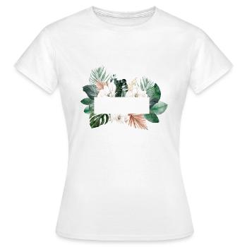 Moderne bloemen tropic aanpasbaar - Vrouwen T-shirt - wit - Voor - AI Model Female 172 dark (172cm)