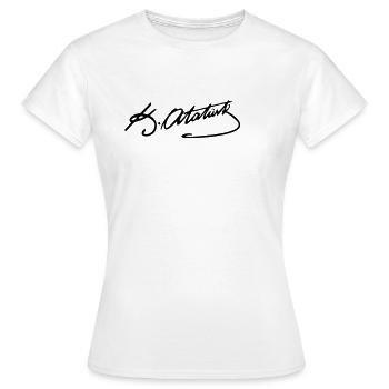 Atatürk signature unterschrift - Frauen T-Shirt - Weiß - Vorne - AI Model Female 172 dark (172cm)