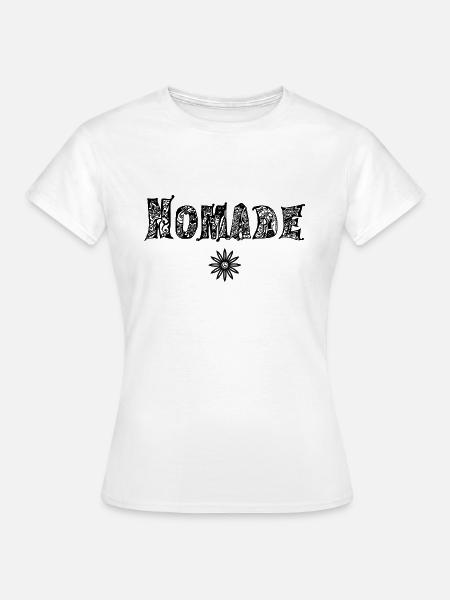 Nomade (en noir) - T-shirt Femme - blanc