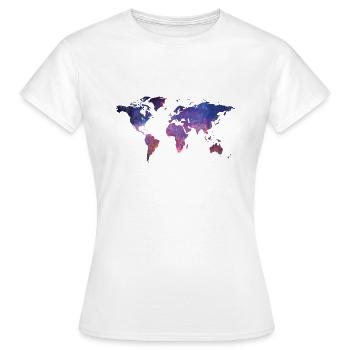 Welt bei Nacht - Frauen T-Shirt - Weiß - Vorne - AI Model Female 172 dark (172cm)