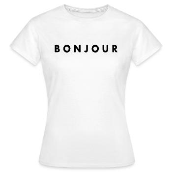 Bonjour - T-shirt Femme - blanc - Devant - AI Model Female 172 dark (172cm)
