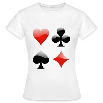 Poker Kartenspiel Herz Kreuz Karo Pik - Frauen T-Shirt - Weiß - Vorne - AI Model Female 172 dark (172cm)