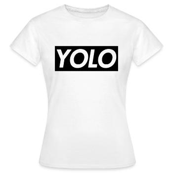 YOLO - Frauen T-Shirt - Weiß - Vorne - AI Model Female 172 dark (172cm)