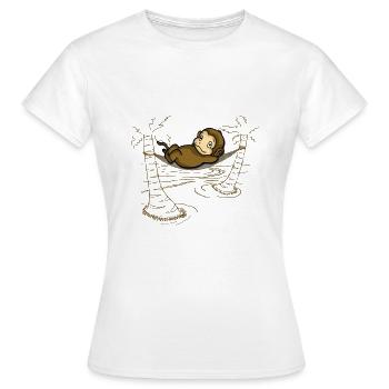 Singe dans un hamac - T-shirt Femme - blanc - Devant - AI Model Female 172 dark (172cm)