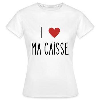 i love ma caisse - T-shirt Femme - blanc - Devant - AI Model Female 172 dark (172cm)