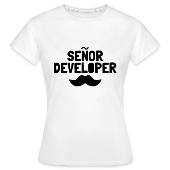 Senor developer developer - Women's T-Shirt - white - Front - AI Model Female 172 dark (172cm)