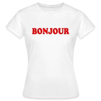 Bonjour - T-shirt Femme - blanc - Devant - AI Model Female 172 dark (172cm)