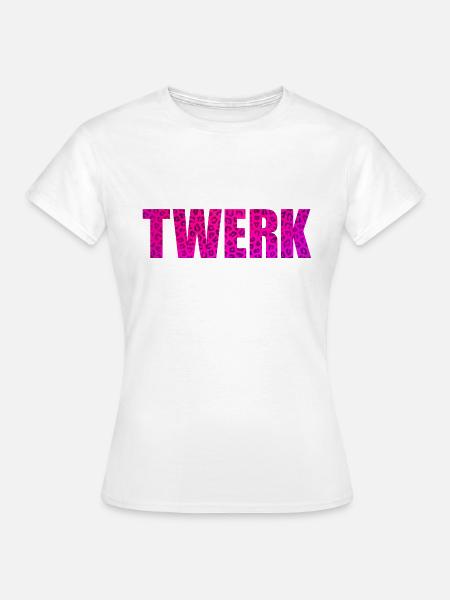 Twerk Leopard Rose - Frauen T-Shirt - Weiß