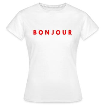 Bonjour - T-shirt Femme - blanc - Devant - AI Model Female 172 dark (172cm)