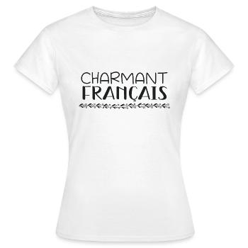 Charmant français - T-shirt Femme - blanc - Devant - AI Model Female 172 dark (172cm)