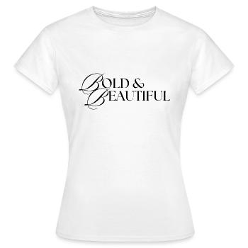 Bold and Beautiful in Black Print - Women's T-Shirt - white - Front - AI Model Female 172 dark (172cm)
