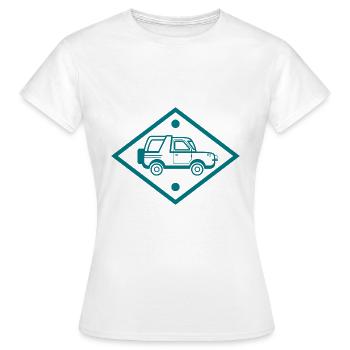 Auto - Oldtimer - Nostalgisch Fahrzeug - Frauen T-Shirt - Weiß - Vorne - AI Model Female 172 dark (172cm)