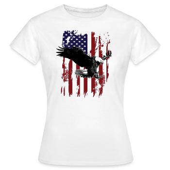 Eagle American Flag - Women's T-Shirt - white - Front - AI Model Female 172 dark (172cm)