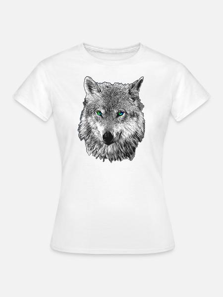 Wolf - Frauen T-Shirt - Weiß
