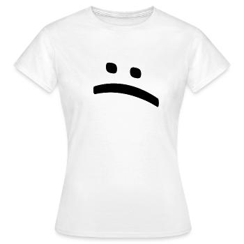 Sad Smylie sad face - Women's T-Shirt - white - Front - AI Model Female 172 dark (172cm)