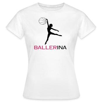 Basket ballerine baller femme basket baller - T-shirt Femme - blanc - Devant - AI Model Female 172 dark (172cm)