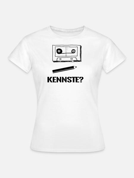 Kassette mit Bleistift zurückspulen 90er Jahre - Frauen T-Shirt - Weiß