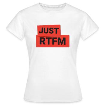 RTFM - Read the fucking manual! - Frauen T-Shirt - Weiß - Vorne - AI Model Female 172 dark (172cm)