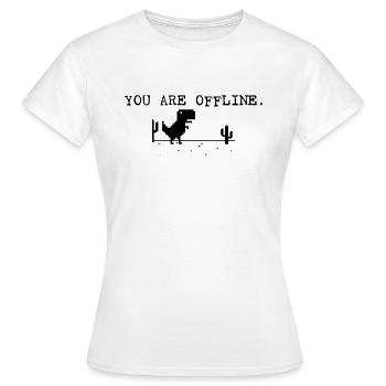 vous êtes déconnecté Funny T-Shirts - T-shirt Femme - blanc - Devant - AI Model Female 172 dark (172cm)