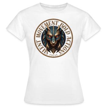 Silent Movement, Bold Actions - Frauen T-Shirt - Weiß - Vorne - AI Model Female 172 dark (172cm)