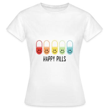 Les pilules heureuses - T-shirt Femme - blanc - Devant - AI Model Female 172 dark (172cm)