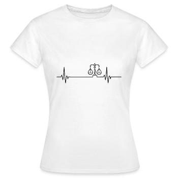 Law Puls Herzschlag Rechtsanwalt Law Student Gradu - Frauen T-Shirt - Weiß - Vorne - AI Model Female 172 dark (172cm)