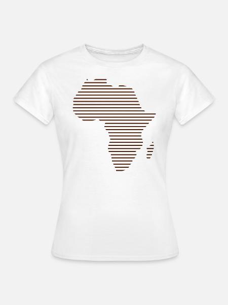 Afrika // Afrikakarte // Abstrakt // Linien - Frauen T-Shirt - Weiß