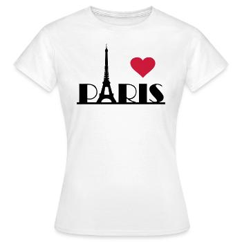 I love Paris Frankreich Eiffelturm Herz - Frauen T-Shirt - Weiß - Vorne - AI Model Female 172 dark (172cm)