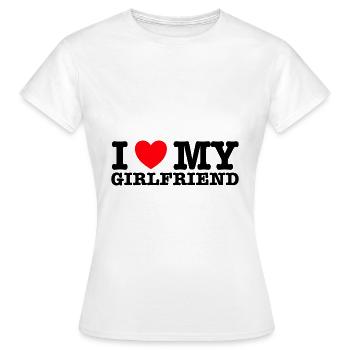 I Love My Girlfriend - Women's T-Shirt - white - Front - AI Model Female 172 dark (172cm)