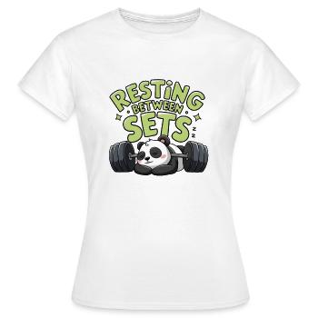 Pause zwischen den Sätzen - Frauen T-Shirt - Weiß - Vorne - AI Model Female 172 dark (172cm)