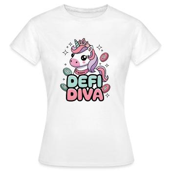 Defi Diva - Frauen T-Shirt - Weiß - Vorne - AI Model Female 172 dark (172cm)