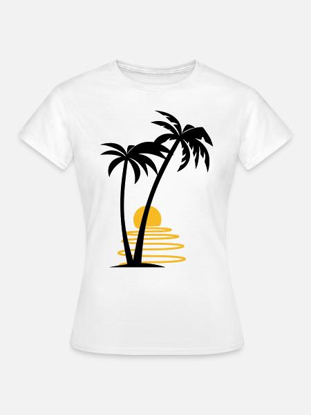 Palm trees with sun - Women's T-Shirt - white