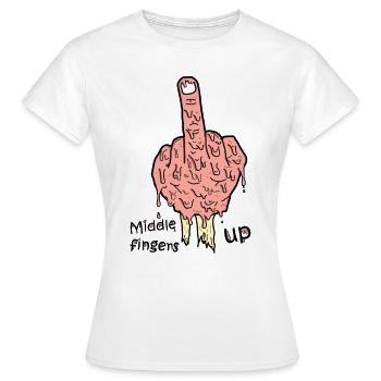 Middle fingers up - Frauen T-Shirt - Weiß - Vorne - AI Model Female 172 dark (172cm)