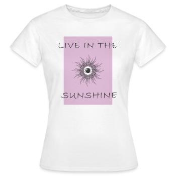 vivre au soleil - T-shirt Femme - blanc - Devant - AI Model Female 172 dark (172cm)