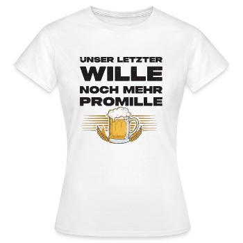 Noch Mehr Promille - Lustiger Bier Spruch - Frauen T-Shirt - Weiß - Vorne - AI Model Female 172 dark (172cm)