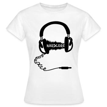 Kopfhörer Audio Wave Motiv : Hardcore Musik - Frauen T-Shirt - Weiß - Vorne - AI Model Female 172 dark (172cm)