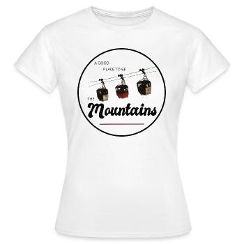 un bon endroit pour être - Les montagnes, les montagnes, les Alpes - T-shirt Femme - blanc - Devant - AI Model Female 172 dark (172cm)
