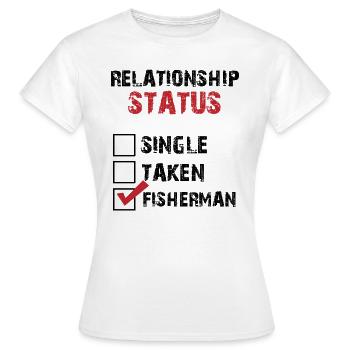 Beziehung Status Allein Vergeben Angler - Frauen T-Shirt - Weiß - Vorne - AI Model Female 172 dark (172cm)