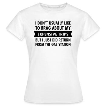 Inflation - Voyage coûteux à la station-service - T-shirt Femme - blanc - Devant - AI Model Female 172 dark (172cm)