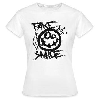 Faux sourire - T-shirt Femme - blanc - Devant - AI Model Female 172 dark (172cm)