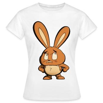 wütendes Häschen - Frauen T-Shirt - Weiß - Vorne - AI Model Female 172 dark (172cm)