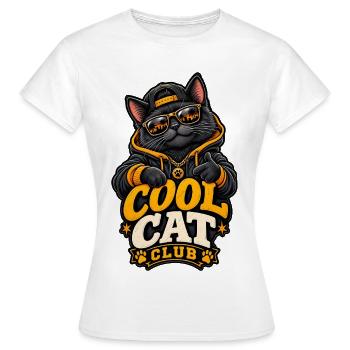 Cool Cat Club Streetwear Kitten - Women's T-Shirt - white - Front - AI Model Female 172 dark (172cm)
