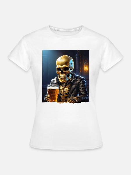 Bier Skull 0.4 - Frauen T-Shirt - Weiß