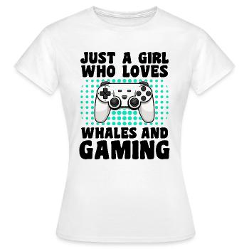 Gamer und Wale: Videospiele und Meeresabenteuer - Frauen T-Shirt - Weiß - Vorne - AI Model Female 172 dark (172cm)