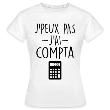 Comptable | Comptabilité | Compter | Chiffre - T-shirt Femme - blanc - Devant - AI Model Female 172 dark (172cm)