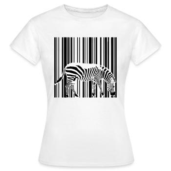 Barcode Zebra - Frauen T-Shirt - Weiß - Vorne - AI Model Female 172 dark (172cm)