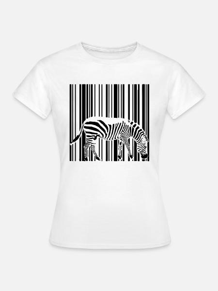code à barres zèbre - T-shirt Femme - blanc